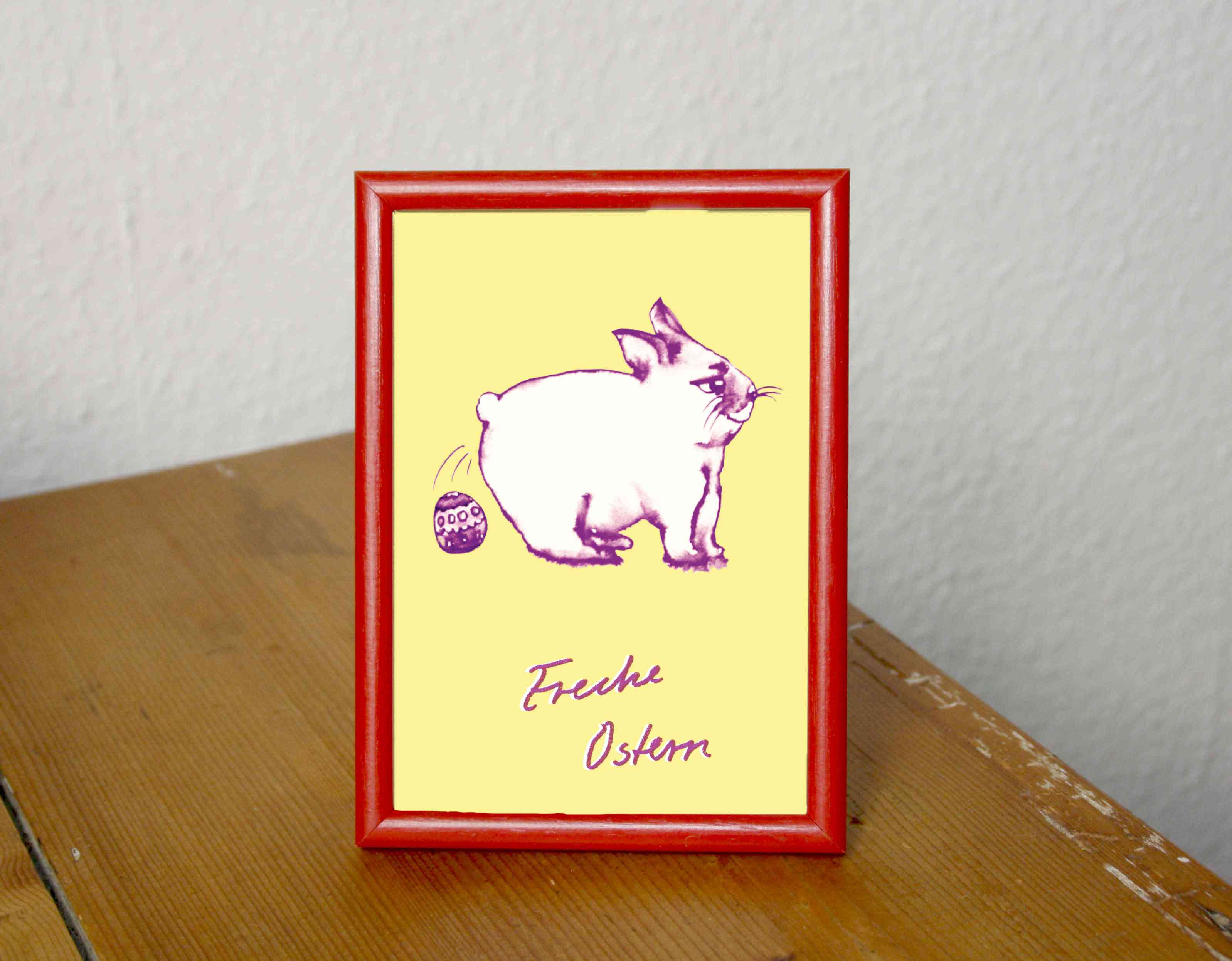 Postkarte Freche Ostern mit Kaninchen